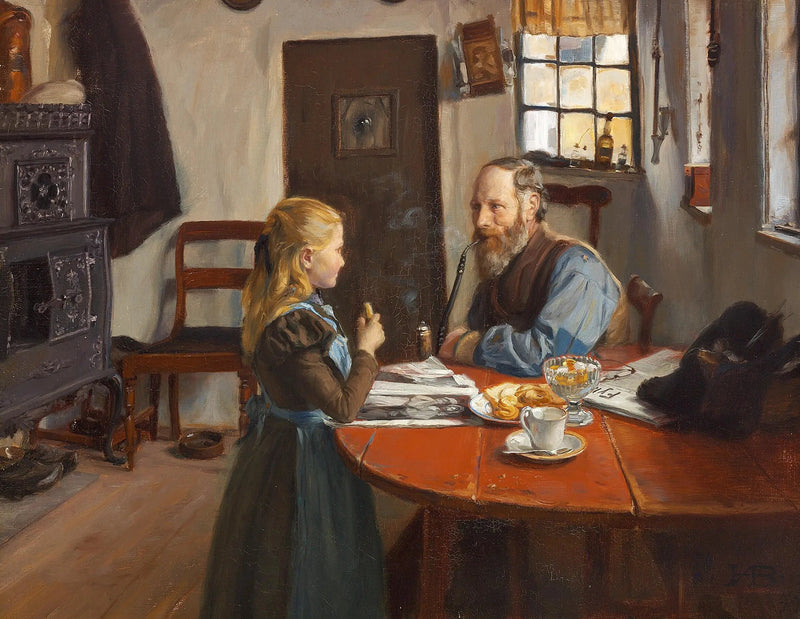 Besøg hos bedstefar. - H. A. Brendekilde