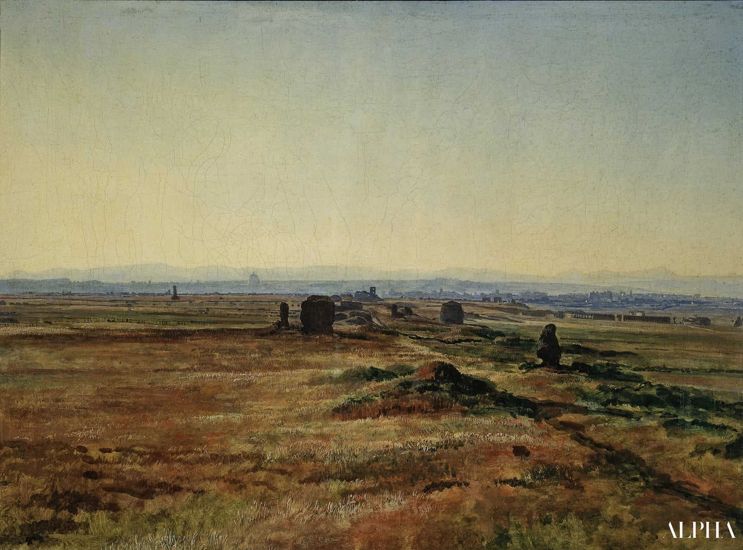 Voie Appienne au coucher du soleil - Alexander Ivanov Reproductions de tableaux à la peinture à l’huile