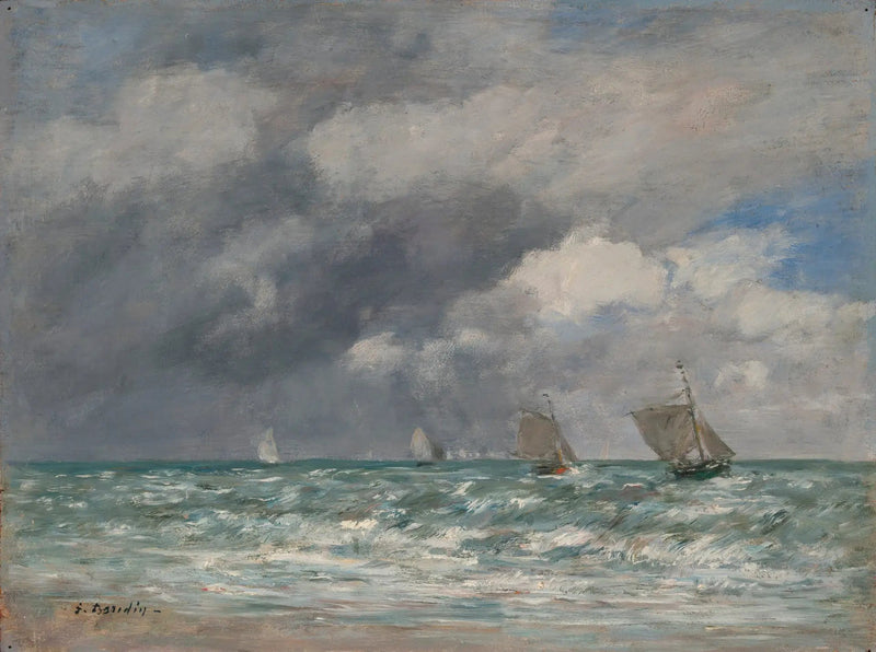 Sejlskibe foran Trouville - Eugène Boudin