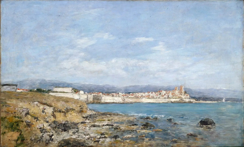 Udsigt over Antibes ved solnedgang - Eugène Boudin