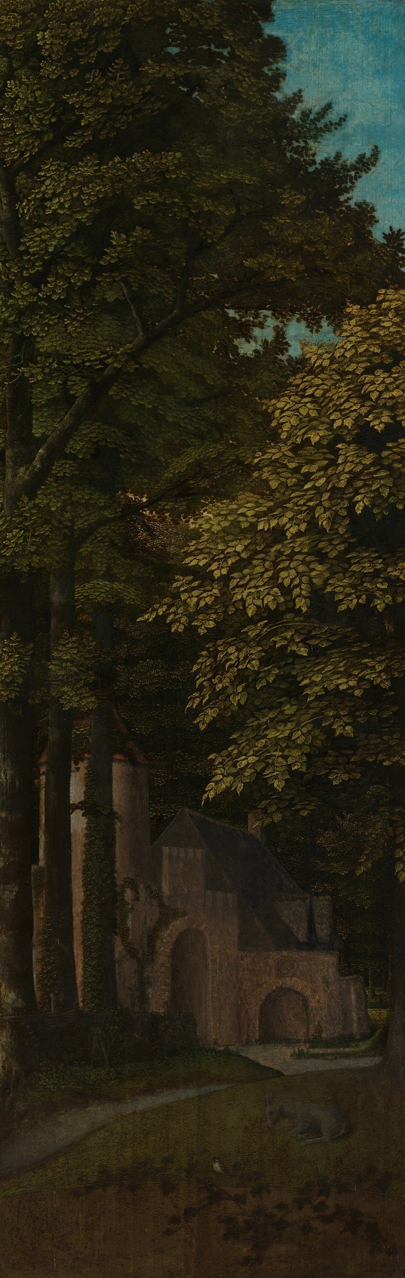 Udvendig venstre skodde af et triptyk, der forestiller en skovudsigt - Gérard David