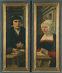 Sidepaneler af Norfolk-triptykken: portrætter af donorer - Jan Gossaert