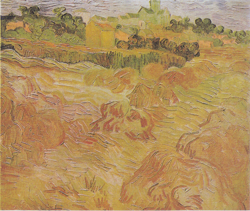 Hvedemarker med Auvers i baggrunden - Vincent van Gogh