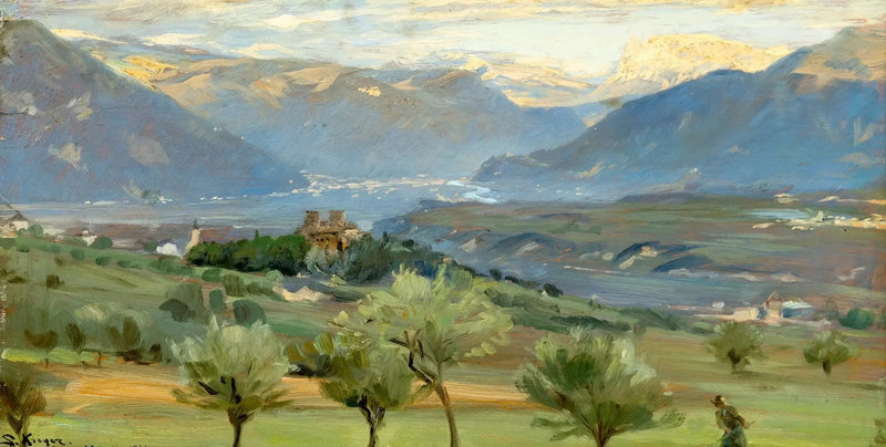 Udsigt over Bolzano fra Saint-Valentin-slottet i Tyrol. - Peder Severin Krøyer