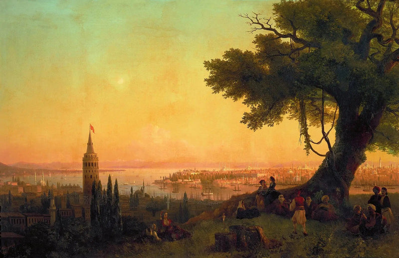 Udsigt over Konstantinopel ved aftenlys - Ivan Aïvazovski