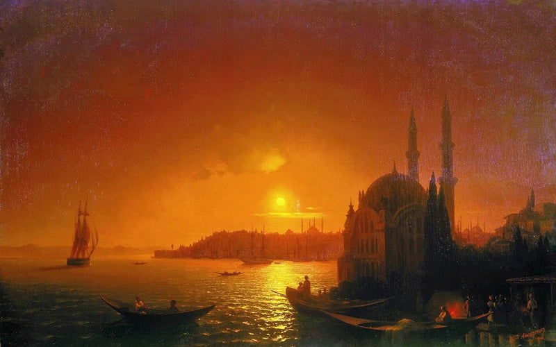 Udsigt over Konstantinopel under måneskin - Ivan Aïvazovski