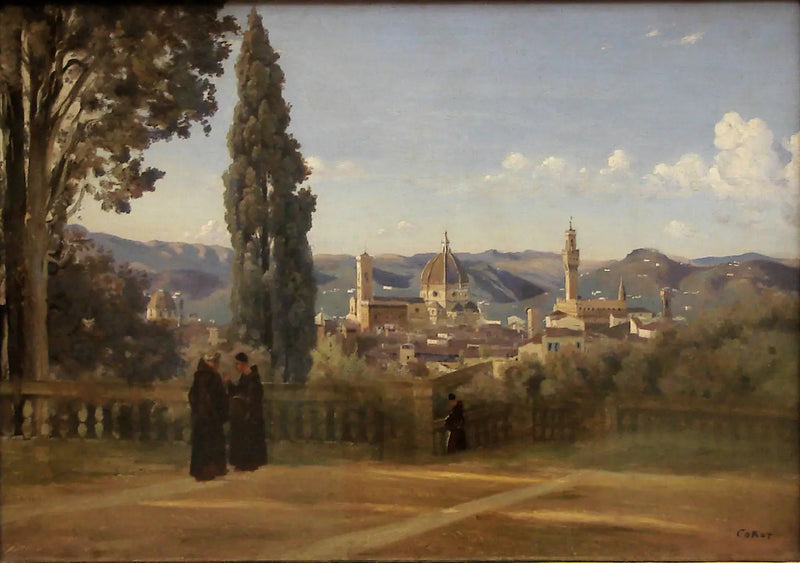 Udsigt over Firenze fra Boboli-haven - Jean-Baptiste Camille Corot
