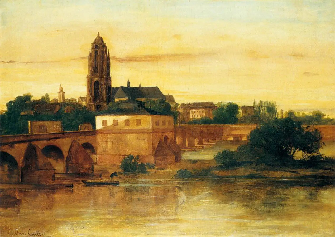 Vue de Francfort-sur-le-Main - Gustave Courbet image 1 reproduction artisanale de tableau