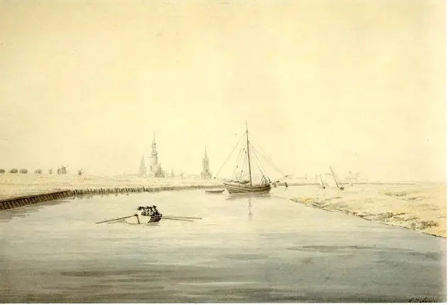 Udsigt over Greifswald fra øst - Caspar David Friedrich