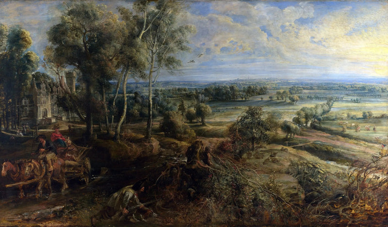 Udsigt over Het Steen tidligt om morgenen - Peter Paul Rubens