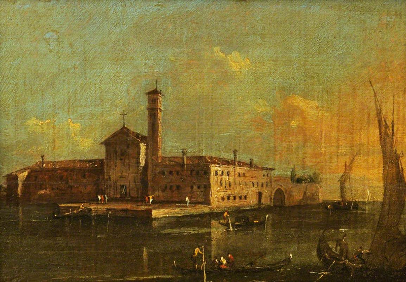 Udsigt over San Lazaro-øen, Venedig - Francesco Guardi