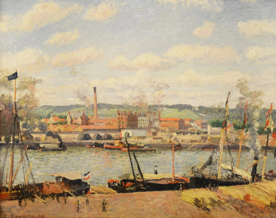 Udsigt over bomuldsmarken i Oissel, nær Rouen - Camille Pissarro