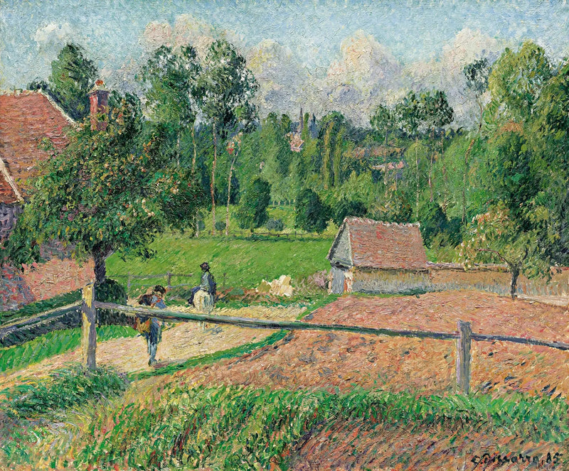 Udsigt fra kunstnerens vindue, Eragny - Camille Pissarro