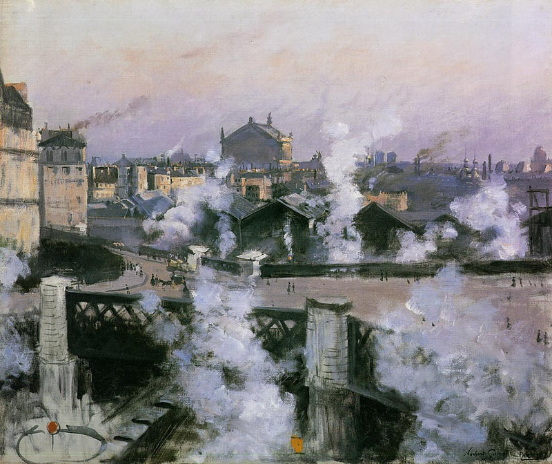 Udsigt over Gare Saint-Lazare, Paris - Norbert Gœneutte