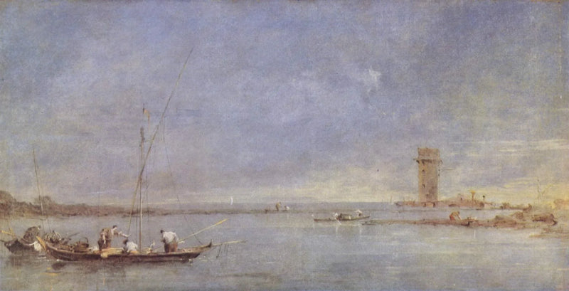 Udsigt over Venices lagune med Malghera-tårnet - Francesco Guardi