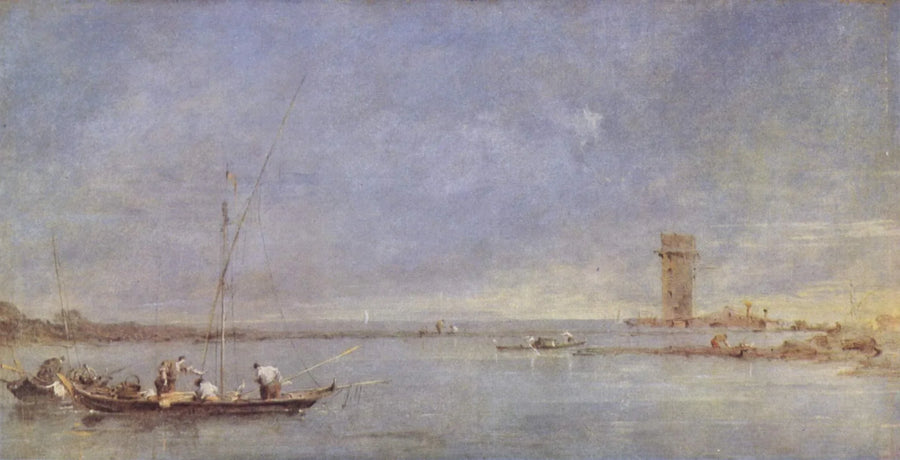 Udsigt over Venices lagune med Malghera-tårnet - Francesco Guardi