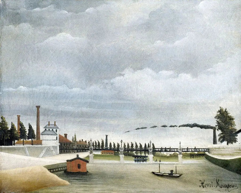 Udsigt over Passy-broen - Henri Rousseau