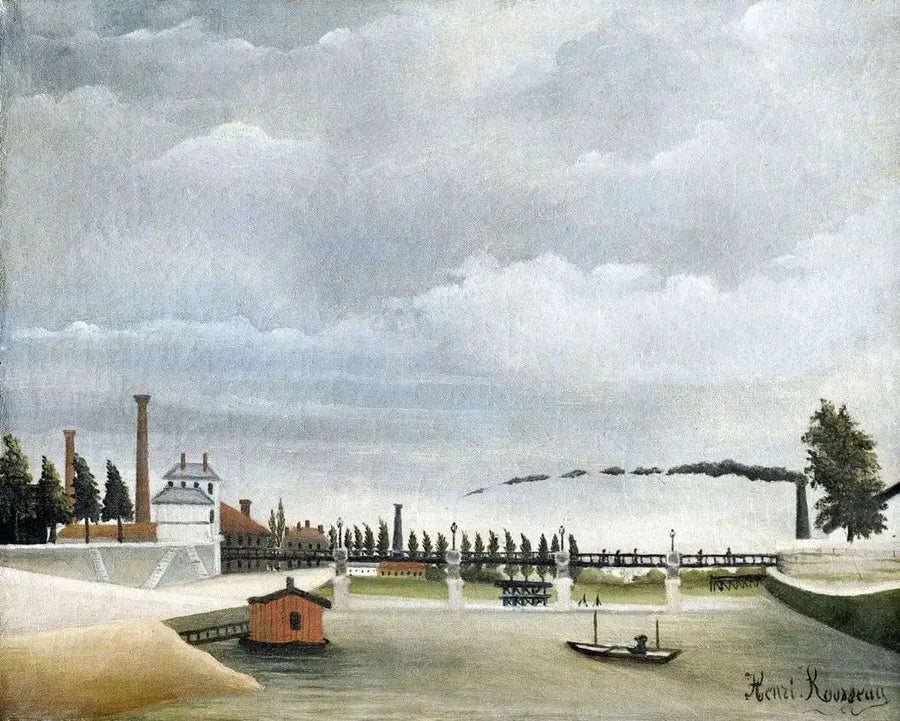 Udsigt over Passy-broen - Henri Rousseau