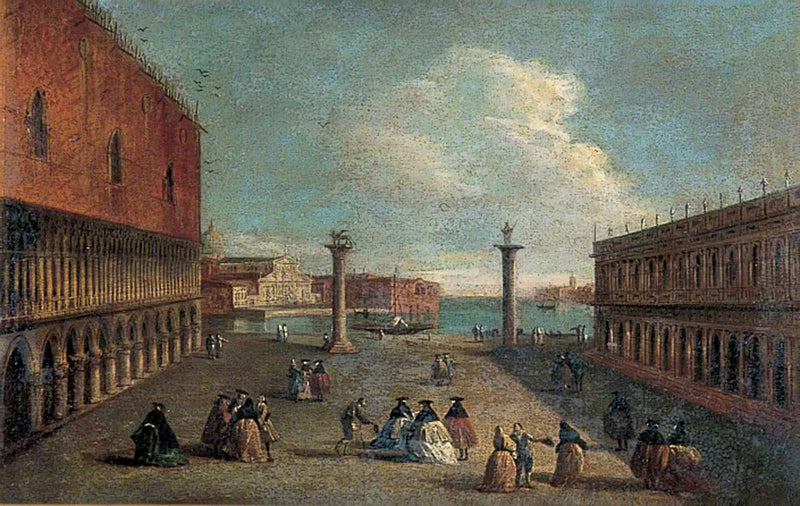 Udsigt over Piazzettaen, Venedig - Canaletto
