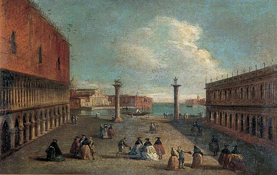 Udsigt over Piazzettaen, Venedig - Canaletto