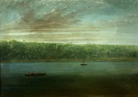 Udsigt over Amazons bred - Båds skitse - George Catlin