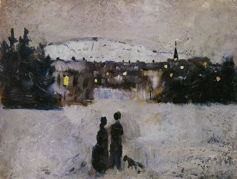 Udsigt over byen en vinterdag - Edvard Munch