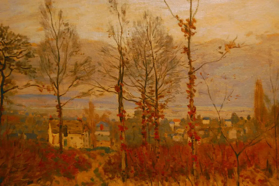 Udsigt over Louveciennes om efteråret - Alfred Sisley