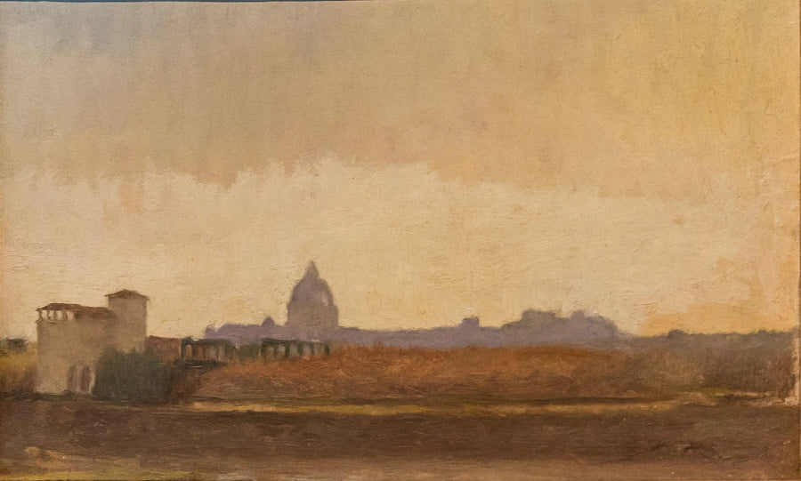Udsigt over Rom taget fra bredden af Tiber - Edgar Degas