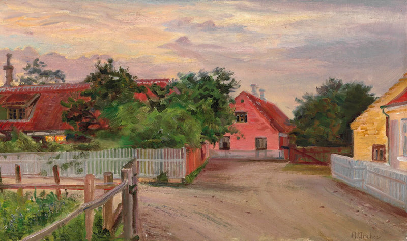 Gadeudsigt fra Skagen. - Anna Ancher
