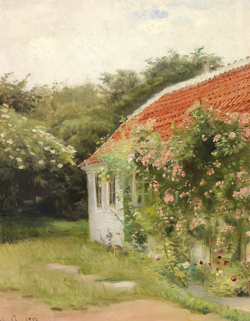 Udsigt over Skagen med Havehuset. -Michael Peter Ancher
