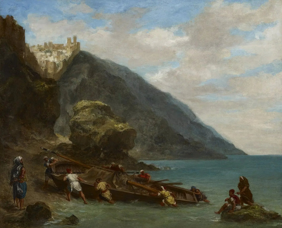 Udsigt over Tanger fra havkanten - Eugène Delacroix