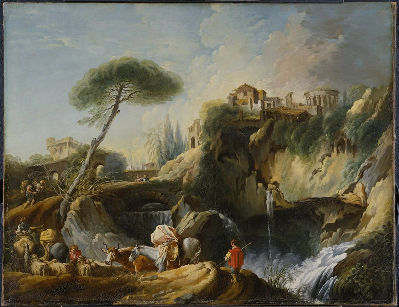 Udsigt over Tivoli med Vesta-templet - François Boucher