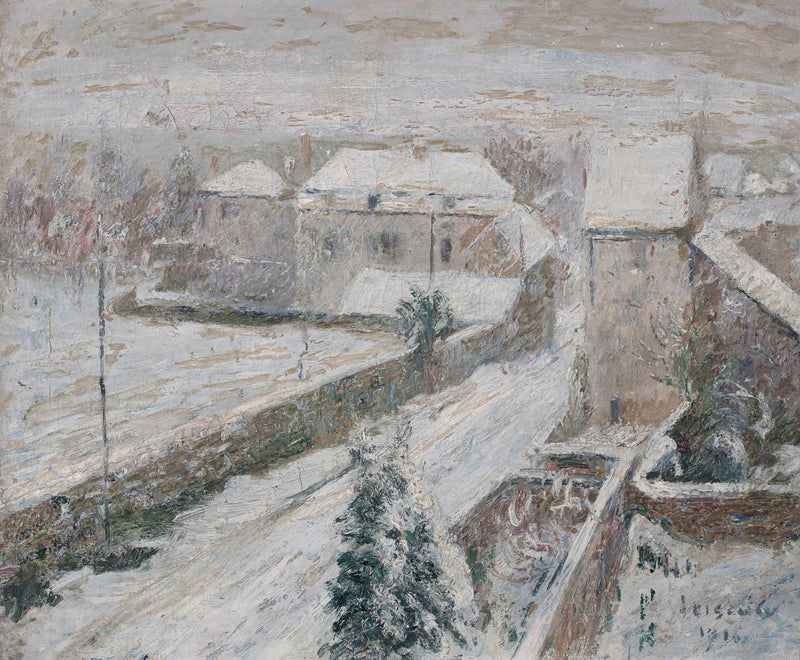 Udsigt over Triel under sneen - Gustave Loiseau