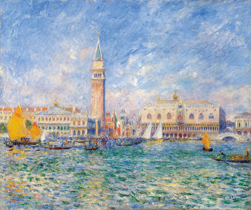 Udsigt over Venedig, Dogepaladset - Pierre-Auguste Renoir