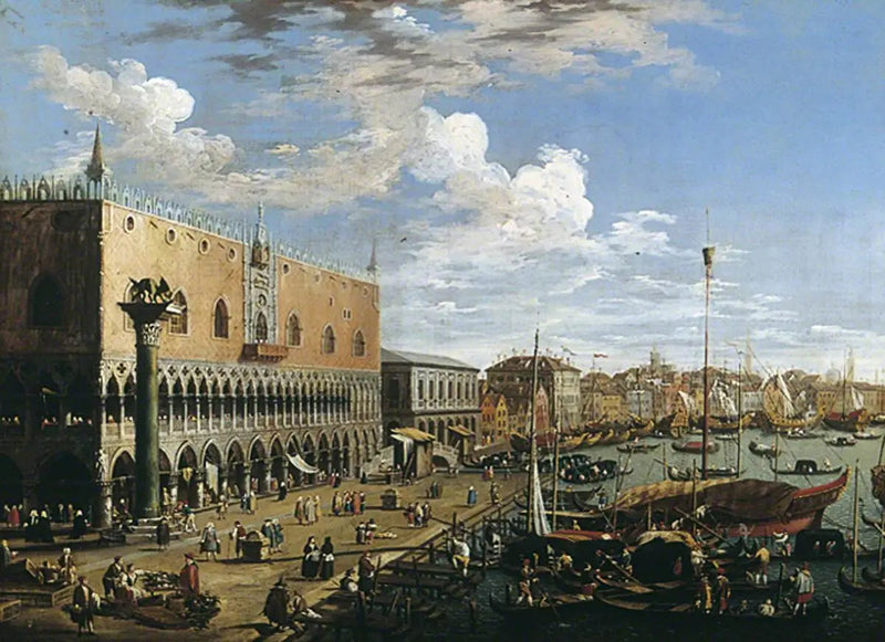 Udsigt over Venedig, Dogepaladset - Canaletto