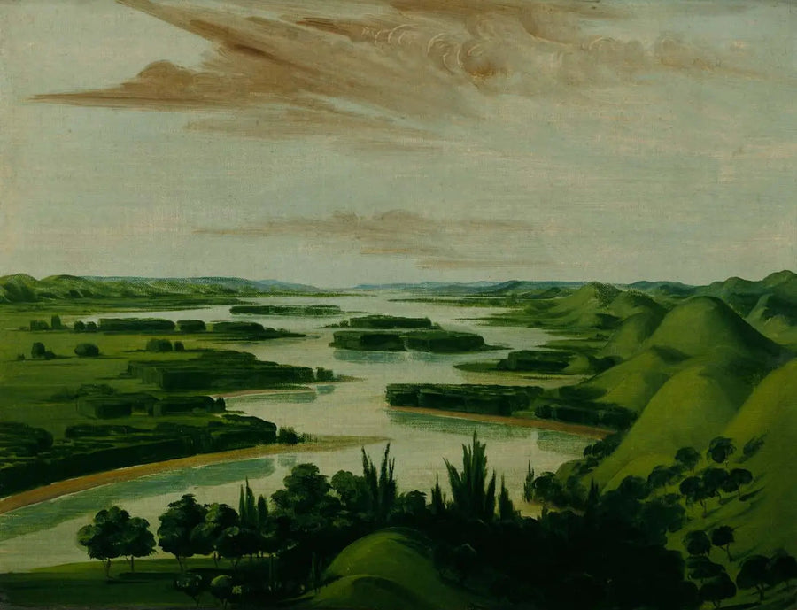 Udsigt fra Floyds grav, 1.300 miles over Saint-Louis - George Catlin
