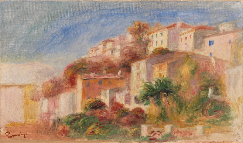 Udsigt fra Posthusets have, Cagnes (Bygning set fra Posthusets have, Cagnes) - Pierre-Auguste Renoir