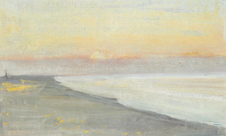 Udsigt fra en strand i skumringen, Skagen. - Michael Peter Ancher