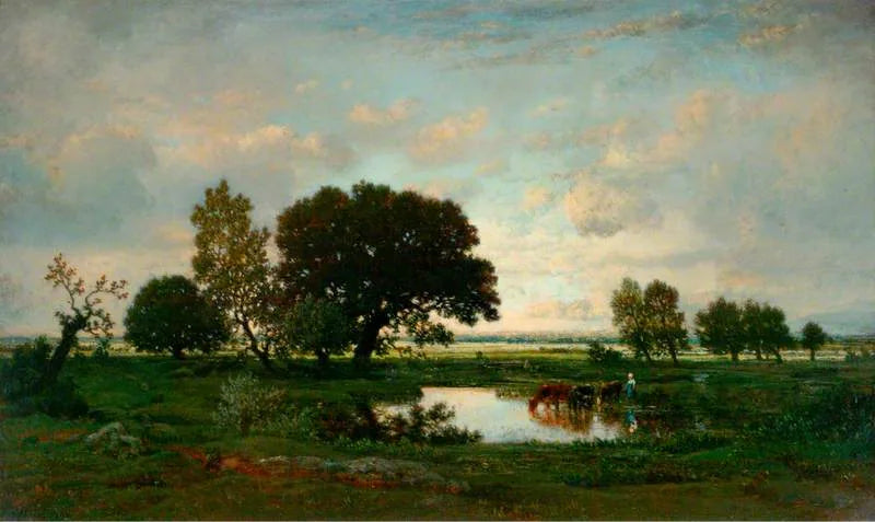 Vue des Landes, près de Bordeaux - Théodore Rousseau image 1 reproduction artisanale de tableau
