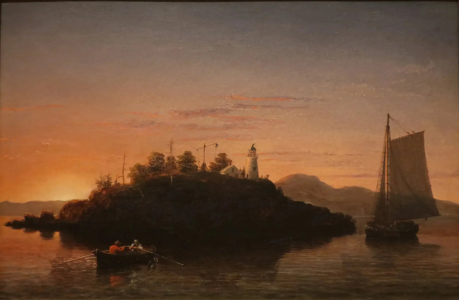 Camden bjergudsigt fra Penobscot-bugten - Fitz Henry Lane