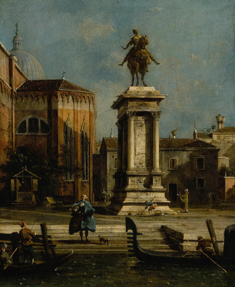 Udsigt over Santi Giovanni e Paolo og den hesteudførte statue af Bartolomeo Colleoni - Canaletto