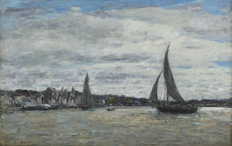 Udsigt over Trouville-bassinet - Eugène Boudin