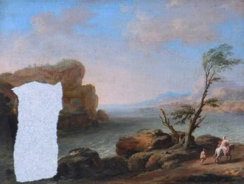 Udsigt over kysten med personer - Claude Lorrain