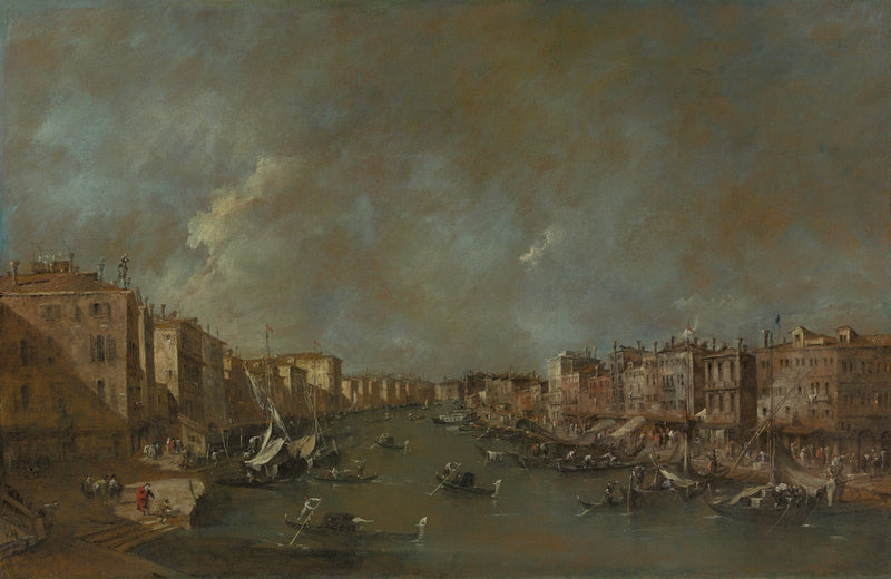 Udsigt over Grand Canal fra Rialto-broen - Francesco Guardi
