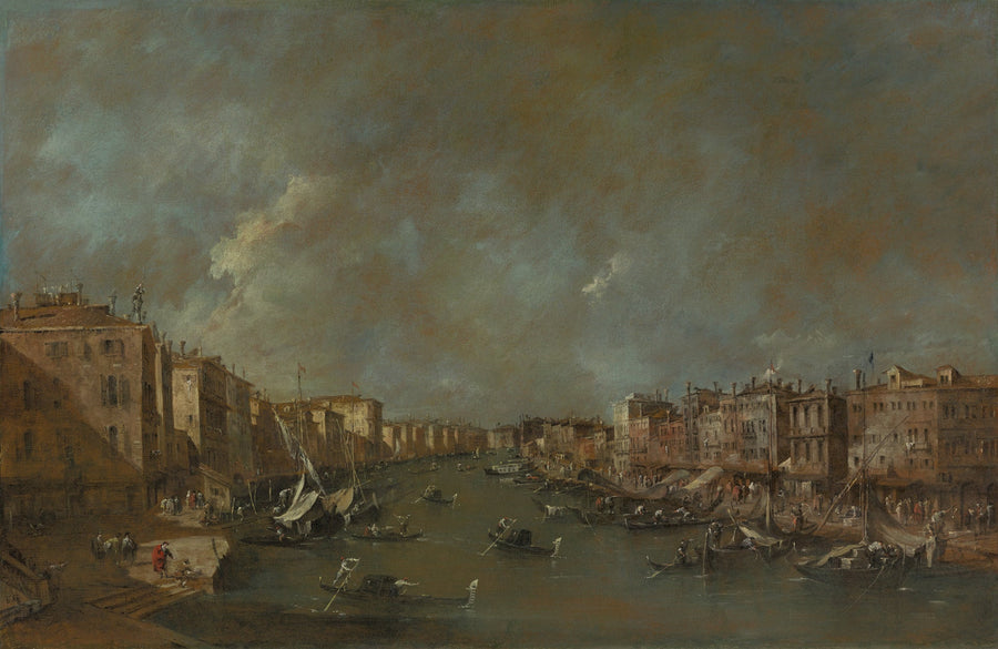 Udsigt over Grand Canal fra Rialto-broen - Francesco Guardi