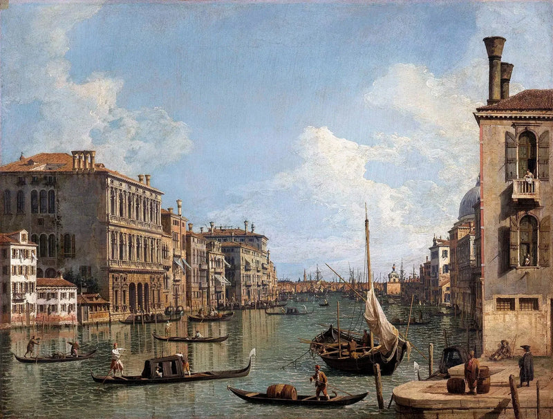 Udsigt over Grand Canal mod Douane-punktet - Canaletto
