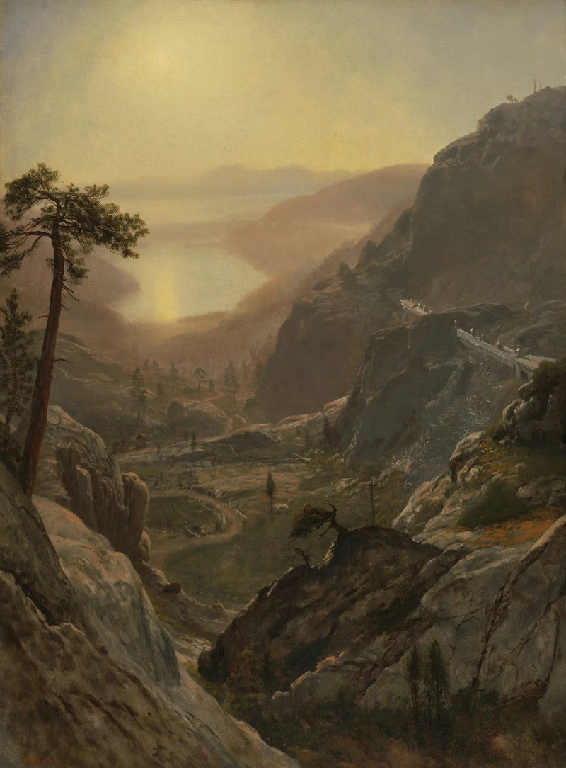 Udsigt over Donner-søen, Californien - Albert Bierstadt