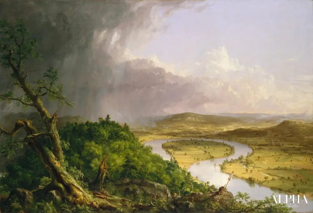 Vue du Mont Holyoke, Northampton, Massachusetts, après un orage - The Oxbow - Thomas Cole - Reproductions de tableaux et peintures haut de gamme