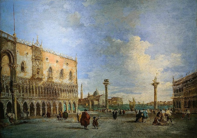 Udsigt over Dogepaladset i Venedig. - Francesco Guardi