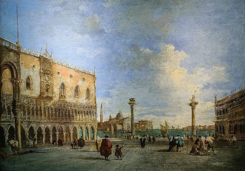 Udsigt over Dogepaladset i Venedig. - Francesco Guardi